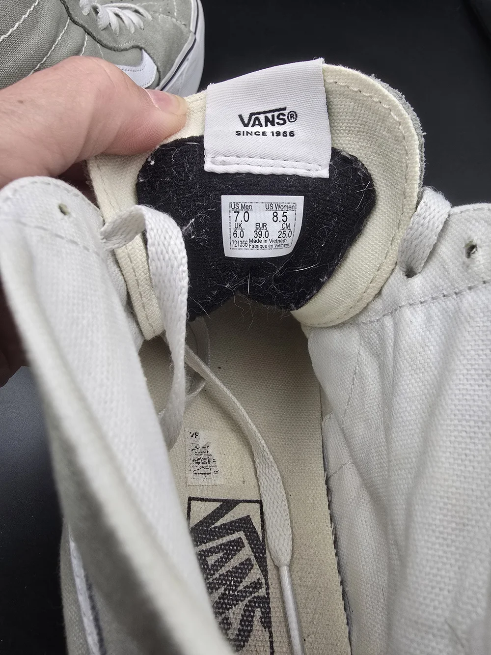 Vans Sk8-Hi High Top Sneakers in Light Gray/White